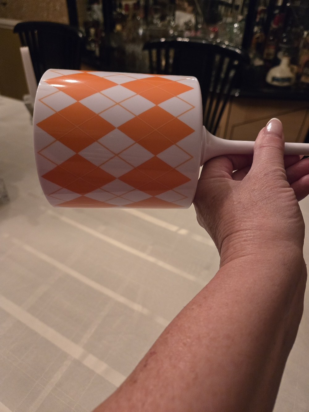 Dunkin Donuts Limited Edition Golf Tee Cup Holder Orange Argyle Stake NEW - Picture 4 of 7